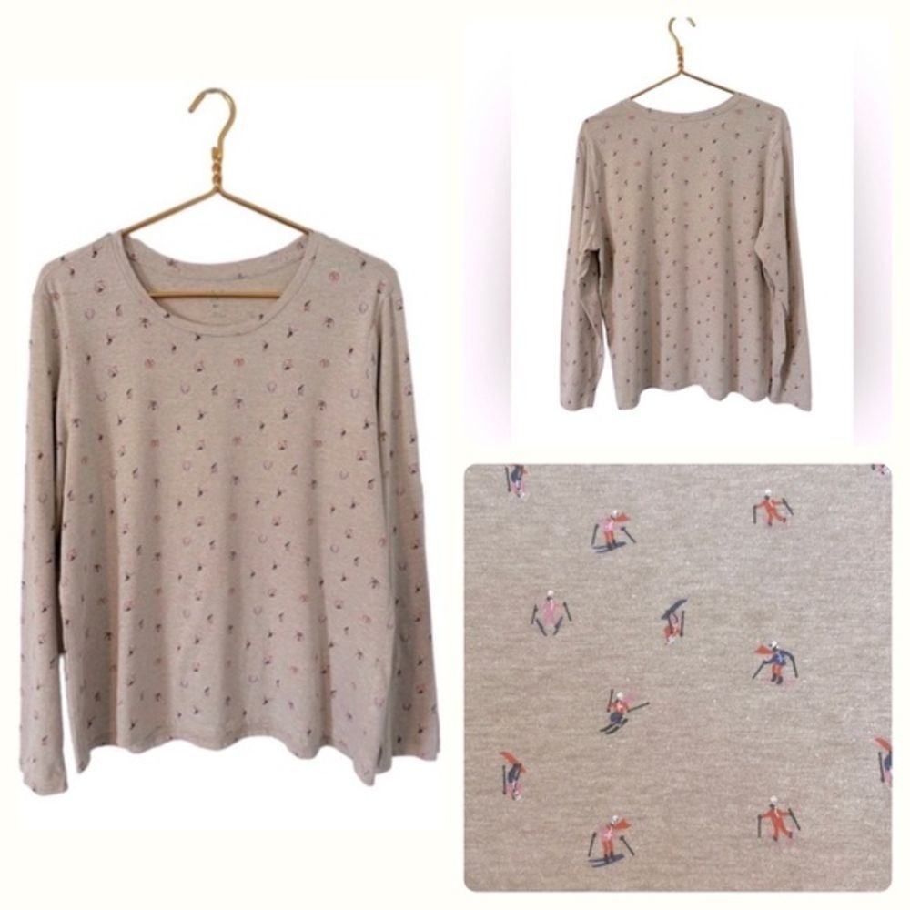 Dip Fun Ski Print Long Sleeve T-Shirt, Size XL